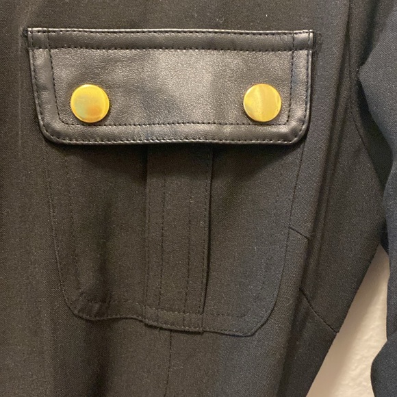 Sharagano NWT Black Short Sleeve Shirt Dress with Front Pockets - Picture 3 of 8